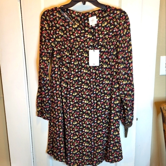 NWT The Nines by Hatch black with Floral print Maternity dress XS - Picture 1 of 15